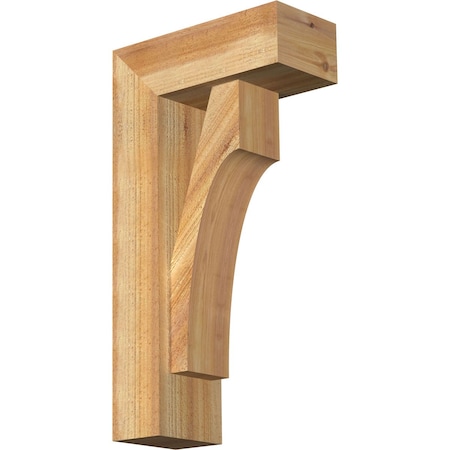 Westlake Block Rough Sawn Bracket W/ Offset Brace, Western Red Cedar, 6W X 14D X 26H